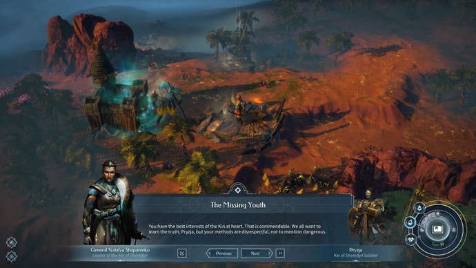 A part of the leadership dialogue in the endless legend, with the units that can be seen and a mysterious destruction.