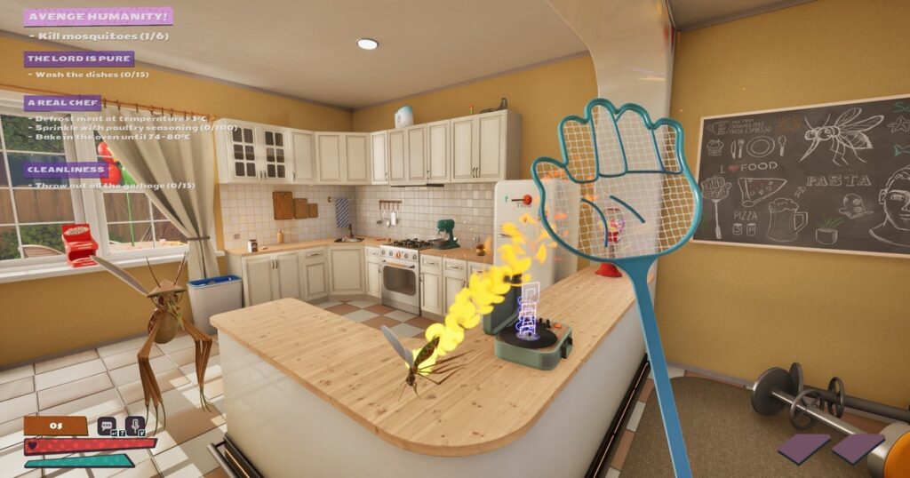 The mosquito gang defeated four people who played blood insects against a person who just wanted to make dishes