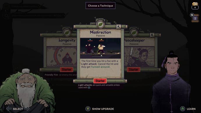 Players choose from three skills, as the character of his leaf master monitor.