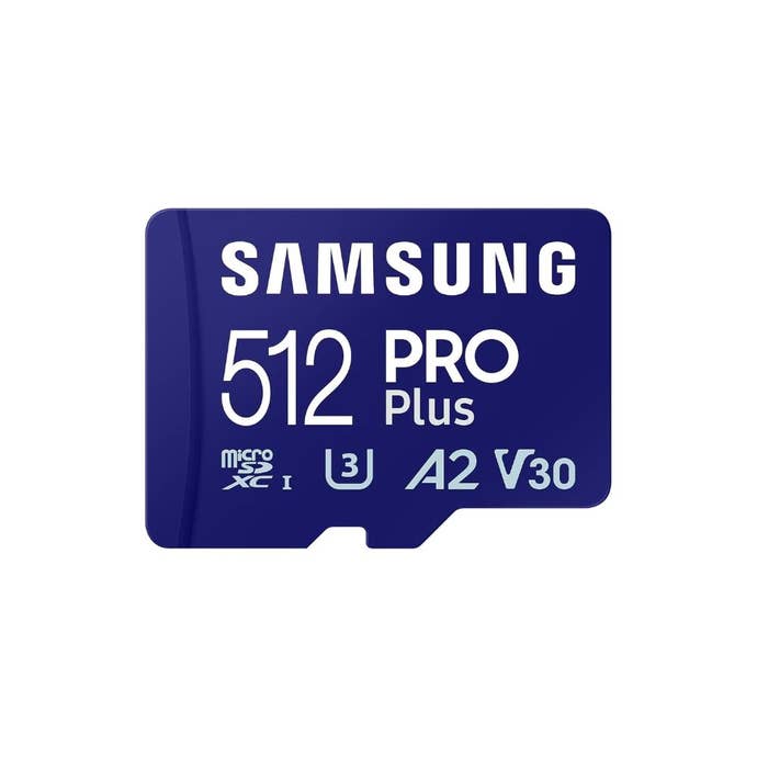 Samsung Pro plus 512GB on white background