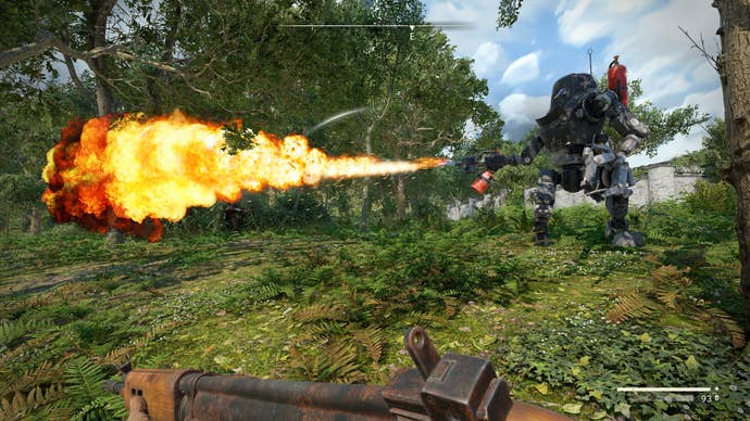 A fiery robot burned a legal round to a sharp in Atomfall.