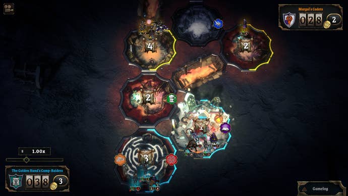 A map layout in Autobattler Vanguard Exiles.