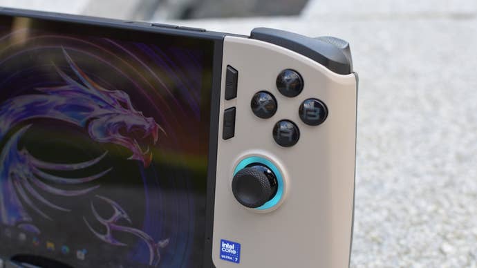 Close -up of the face buttons on MSI Claw 8 AI+.