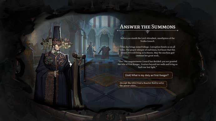A dialogue since we down, in which players decide whether to accept the role of the city prison