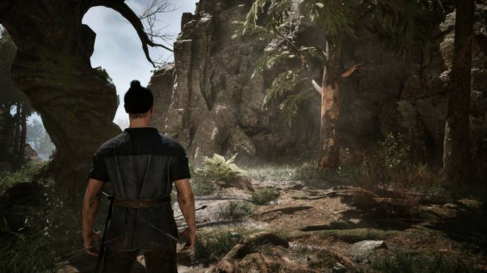 A man with two arrows sticking out of the Rocky area with a forest in the Gothic remake