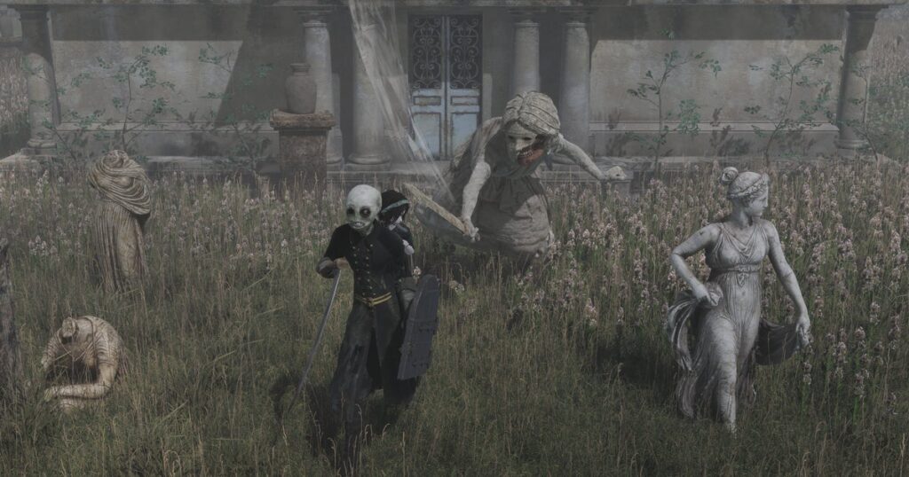 Bloodborne and Lies of P Player should check withering Realms, an action role -playing game with battle dolls and graveyards