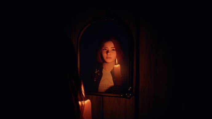 Swann's face is lit by candlelight in Lost Records: Bloom & Rage.