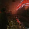 Alan stood on a deserted Manhattan street in Alan Wake 2, with traces of activated path.