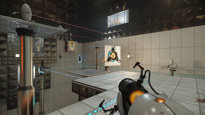 The test room stretches 18 in the portal with RTX.