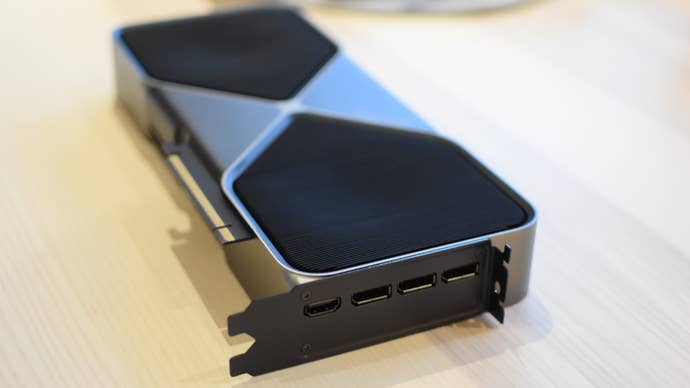 A look at the rear gate of NVIDIA GeForce RTX 5080.