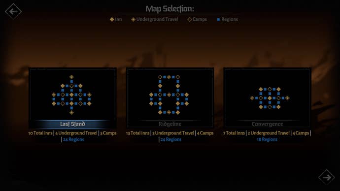 Open options of the table layout in the Kingdom regime Darkest Dungeon 2