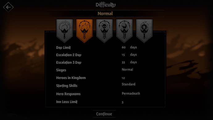 Choosing to install difficulties in the Kingdom of Darkest Dungeon 2