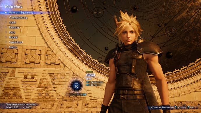 The screen is suspended in Final Fantasy 7 regeneration.