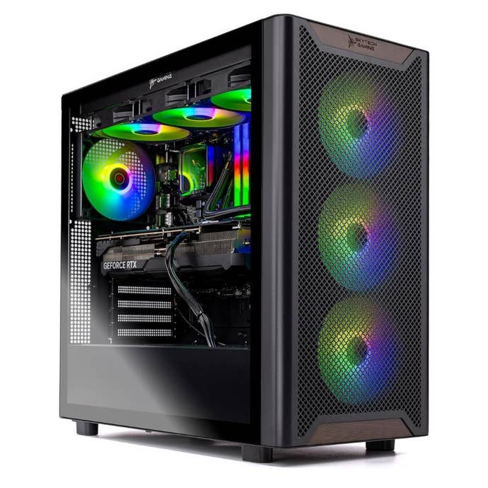 SkyTech Rampage Gaming PC Desktop, Intel i7 14700F 2.1 GHz (Boost Turbo 5.3GHz), AMD RX 9070 XT 16GB GDDR6, 1TB Gen4 NVME SSD, 32GB DDR5 RAM 5600 RRB
