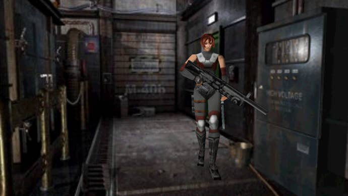 Regina stood in a corridor of the machine, faded compared to her sharp character.