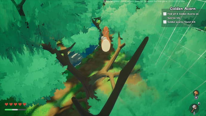 Jump between the trees in the demo of the Soc.