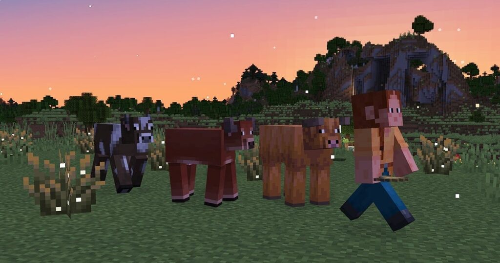 Minecraft currently has cold and warm cow variants to participate in beta