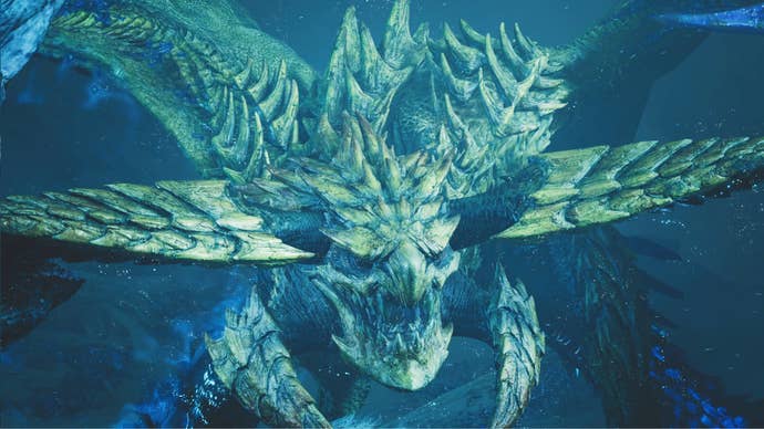 Rey Dau, a big monster in Monster Hunter Wilds, roared with Hunter players.