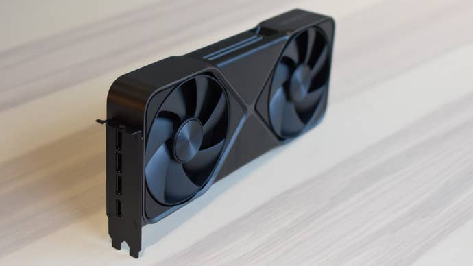The NVIDIA GeForce RTX 5090 version is on its side.