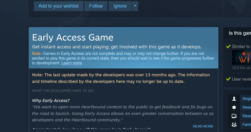 Now it is a bit more difficult to buy a 'dead' early access game