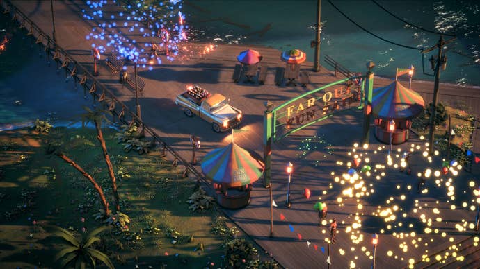 Driving through a chaotic fireworks accident in providing at all costs.
