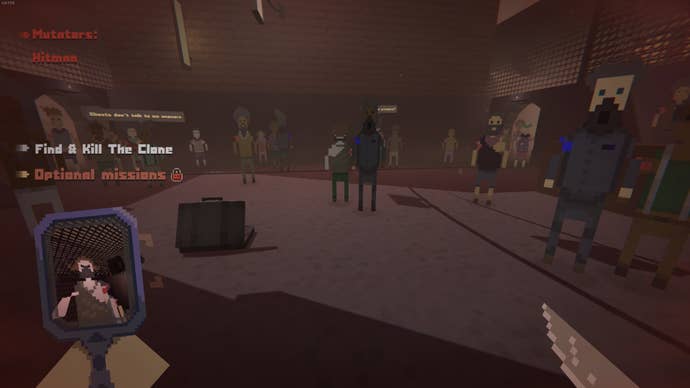 A crowd of NPCS stared at the player in Doublewe.