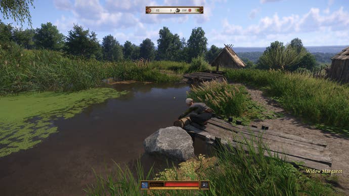 A gaze of a woman washing clothes in the pond in the kingdom: Liberation 2