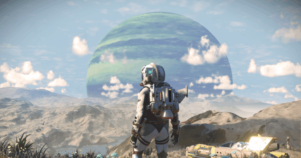 The new sky update of New No Man adds the giants that can walk among the new planets, only in case you are about to end.